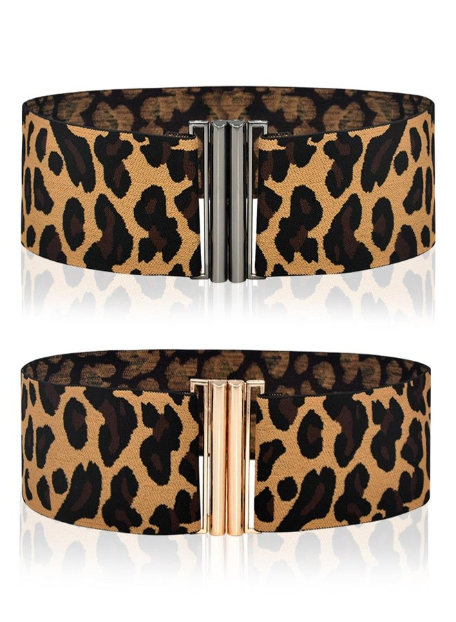 PKRFCJ Leopard Belts for Women, 2 Pcs Cheetah Print Belt for Dresses Skirts and More Leopard Belts for Women Unique Buckle Design Fashion Leopard Print Retro - Image 1
